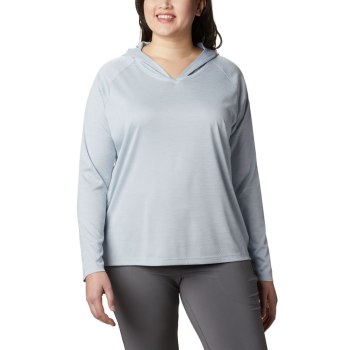 Columbia Ženske Majice S Kapuljačom - PFG Zero Rules Plus Size Sive | AQMC-83701